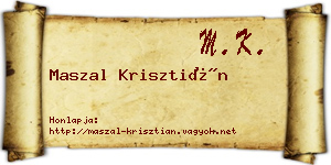 Maszal Krisztián névjegykártya
